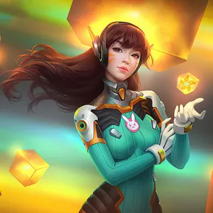 Kawaii Gaming Girl Dva Overwatch Wallpaper