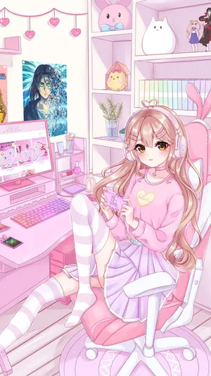 Kawaii Gaming World - A Cute And Colorful Adventure Wallpaper