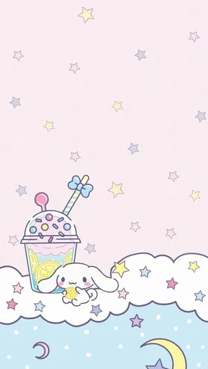 Kawaii Hd Cinnamoroll And Stars Wallpaper