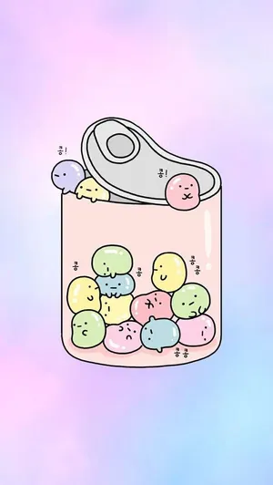 Kawaii Hd Cute Creatures In Can Wallpaper