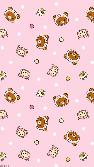 Kawaii Hd Rilalkkuma And Korilakkuma Heads Wallpaper