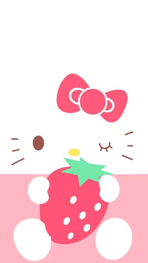 Kawaii Hello Kitty Surrounded By Her Adorable Friends Wallpaper