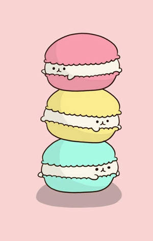 Kawaii Iphone Macaroons Wallpaper