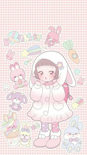 Kawaii Kitten In Space: A Colorful Adventure Wallpaper