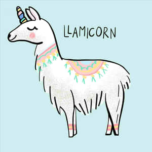 Kawaii Llama Enjoying A Sunny Day In A Meadow Wallpaper