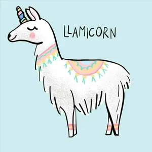 Kawaii Llama Enjoying A Sunny Day In A Meadow Wallpaper