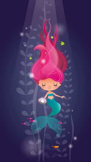 Kawaii Mermaid Illustration Wallpaper