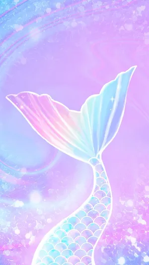 Kawaii Mermaid With Seashell Pal Wallpaper