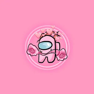 Kawaii Pastel Pink Alien Love Wallpaper