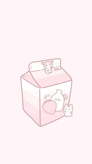Kawaii Pink Milk Carton Aesthetic Wallpaper