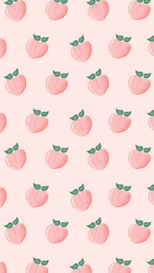 Kawaii Pink Peach Pattern Wallpaper