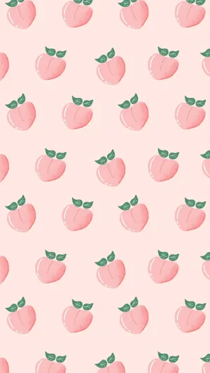 Kawaii Pink Peach Pattern Wallpaper