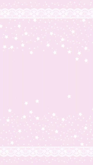 Kawaii Pink Wallpaper With Stars And Borders Wallpaper