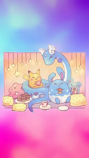 Kawaii Pokemon Pajama Party Wallpaper
