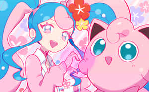 Kawaii Pokemonand Trainer Illustration Wallpaper