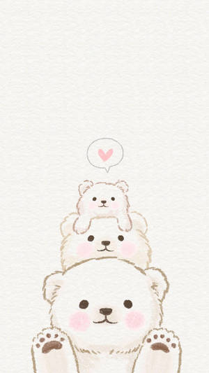 Kawaii Polar Bear Iphone Art Wallpaper