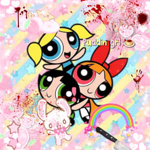 Kawaii_ Powerpuff_ Girls_ Collage Wallpaper