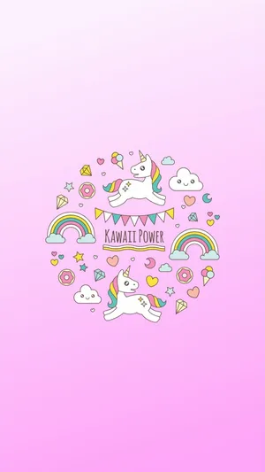 Kawaii Unicorn: Colorful Magic Wallpaper