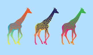 Kawaii Yellow Giraffe Waving Hello Wallpaper