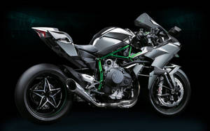 Kawasaki H2r Against Dark Wallpaper