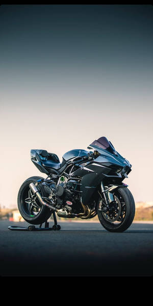 Kawasaki H2r Under Bright Clear Sky Wallpaper