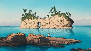 Kawase Hasui Coastal Serenity Wallpaper