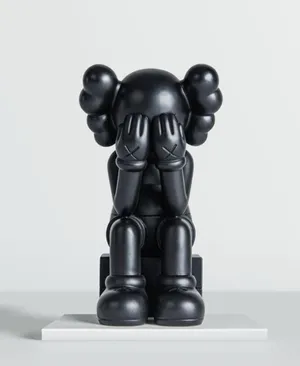 Kaws Artistic Black And White Graphic Wallpaper