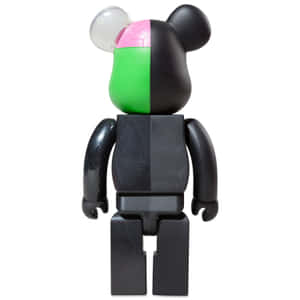 Kaws Bearbrick Figure Black Green Pink Wallpaper