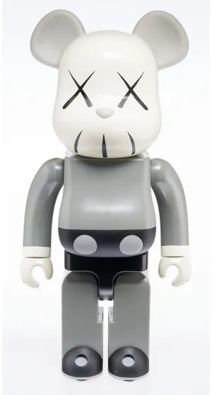 Kaws Bearbrick Figure Gray Scale Wallpaper