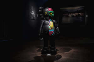 Kaws Bearbrick In Gallery Display Wallpaper