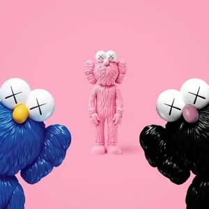 Kaws Bff Pink Art: A Striking Contemporary Classic Wallpaper