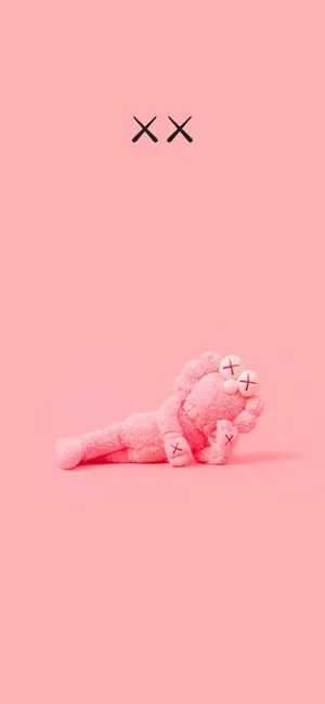 Kaws Bff Pink Companion Art Piece Wallpaper