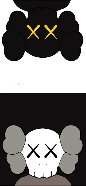 Kaws Black And Grey Companions Wallpaper