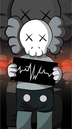 Kaws Character Holding Nike Swoosh Wallpaper