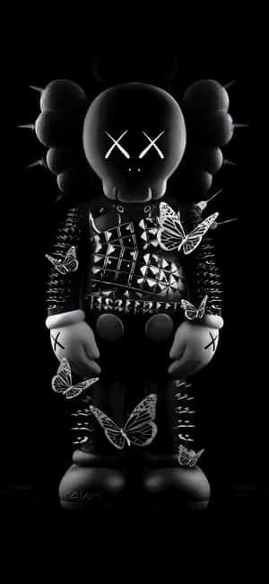 Kaws Companion Butterflies Black Aesthetic Wallpaper