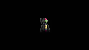 Kaws Companion Figure Black Background Wallpaper