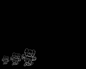 Kaws Companion Outlineson Black Background Wallpaper