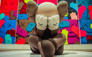 Kaws Companion Sculpture Art Exhibit Wallpaper