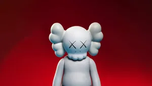 Kaws Figure Red Background Wallpaper