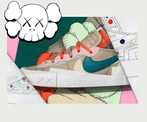 Kaws Nike Collaborative Sneaker Artwork Wallpaper