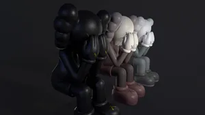 Kaws Passing Through Figures Wallpaper