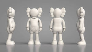 Kaws Pc 3d Grid Figures Wallpaper