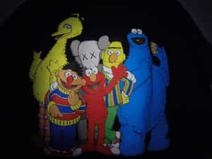 Kaws Sesame Street Characters Wallpaper