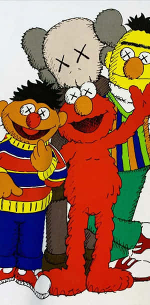Kaws Sesame Street Characters Wallpaper