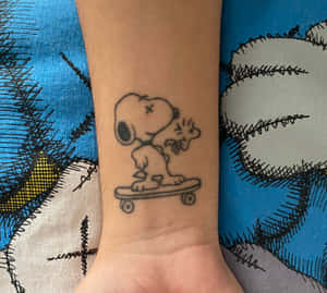 Kaws Snoopy Skateboard Tattoo Wallpaper