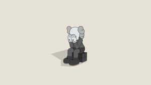 Kaws Style Sitting Figure Artwork Wallpaper