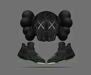 Kaws X Air Jordan Collaboration Sneakers Wallpaper