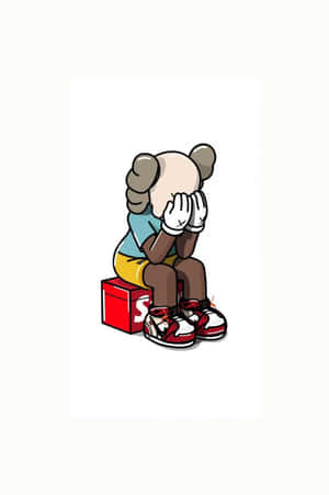 Kaws X Air Jordan Sneaker Collaboration Art Wallpaper