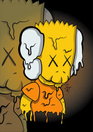 Kaws X The Simpsons - Contemporary Art Meets Pop Culture Wallpaper