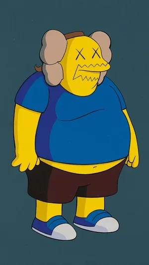 Kaws X The Simpsons Family Portrait Wallpaper Wallpaper